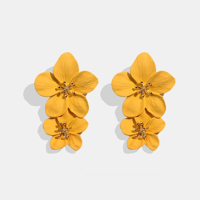 Matte Brushed Flower Earrings
