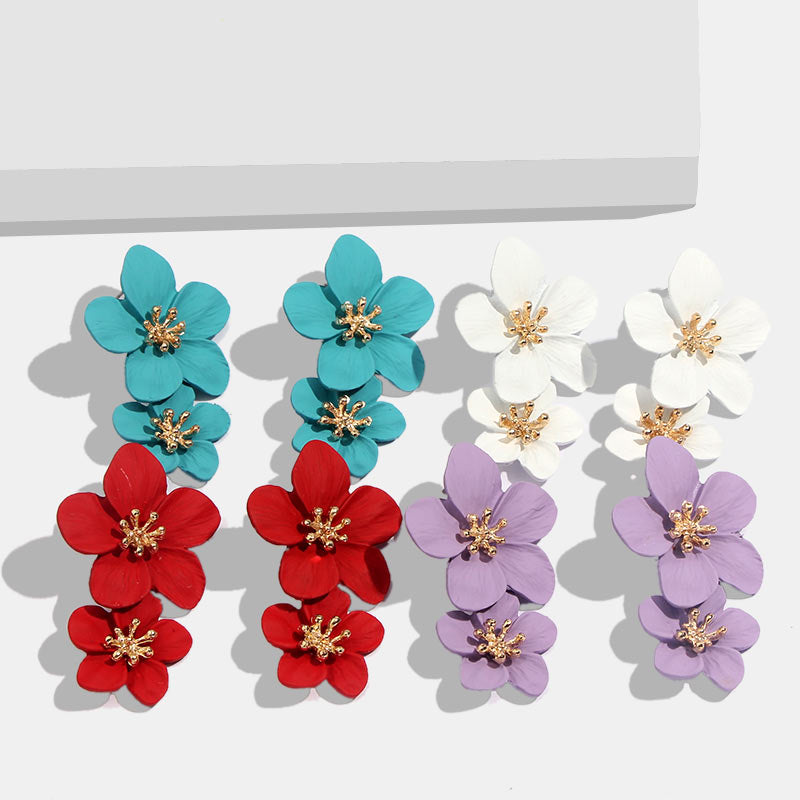Matte Brushed Flower Earrings