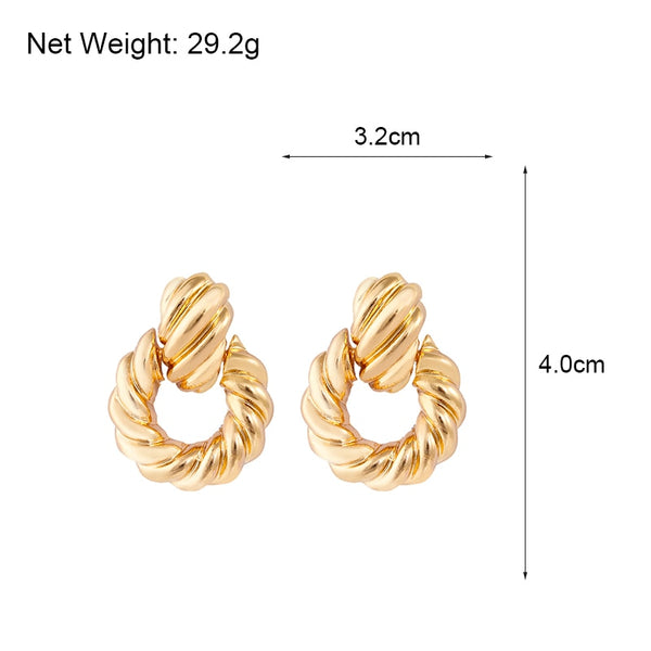 Gold Double Twisted Earrings
