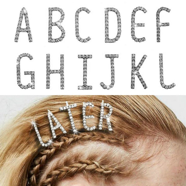 DIY Rhinestone Alphabet Hair Clips
