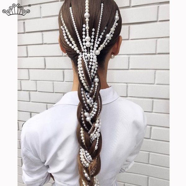 Threaded Pearl Hair Chain