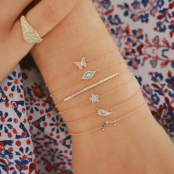 Dainty Chain-Bracelet Set - 6 PCS