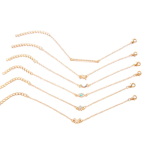 Dainty Chain-Bracelet Set - 6 PCS