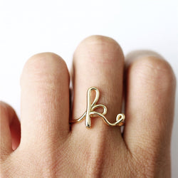 Handmade Wire Letter Rings - A to Z