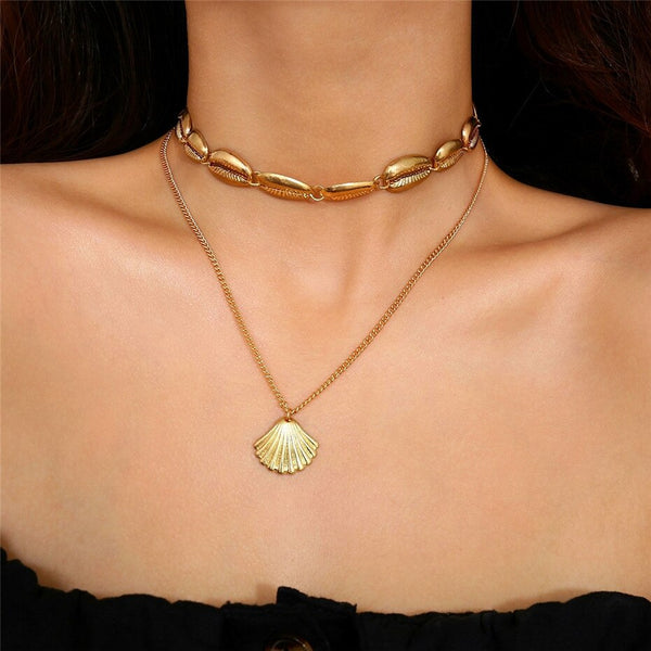 Puka SeaShell Choker Necklace Set