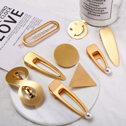 Brushed Gold Hair Clips